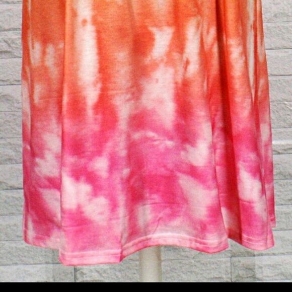 Rainbow Tie Dyed Sleeveless Dress Coverup Sz L - Picture 4 of 6
